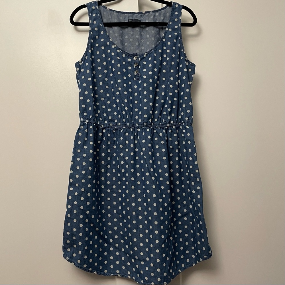 Gap Polka Dot Chambray Dress